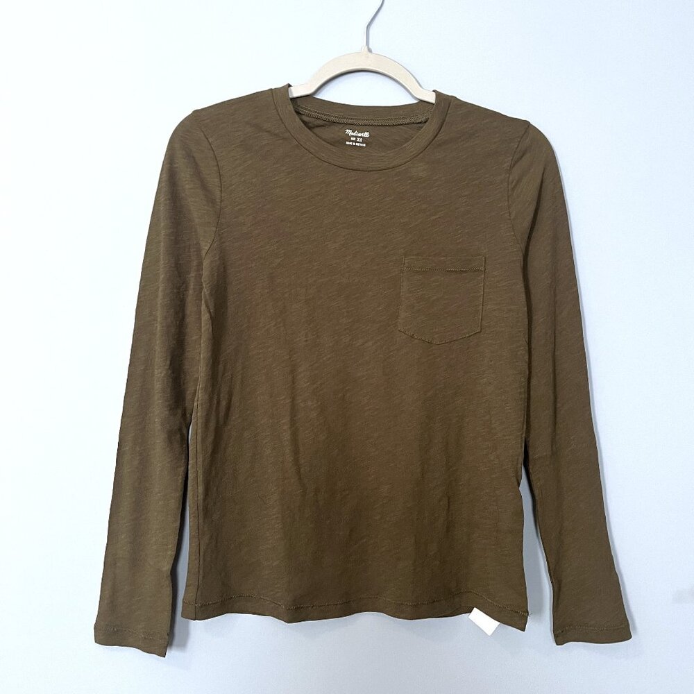 NWT Madewell Long Sleeve T-Shirt (Green) XS
